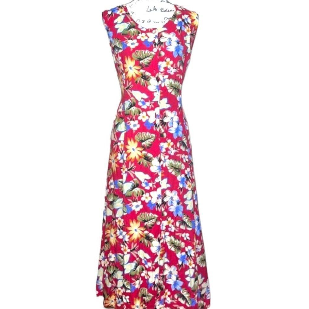 BFA Classics Red Floral Sleeveless Maxi Dress Plus size 1X